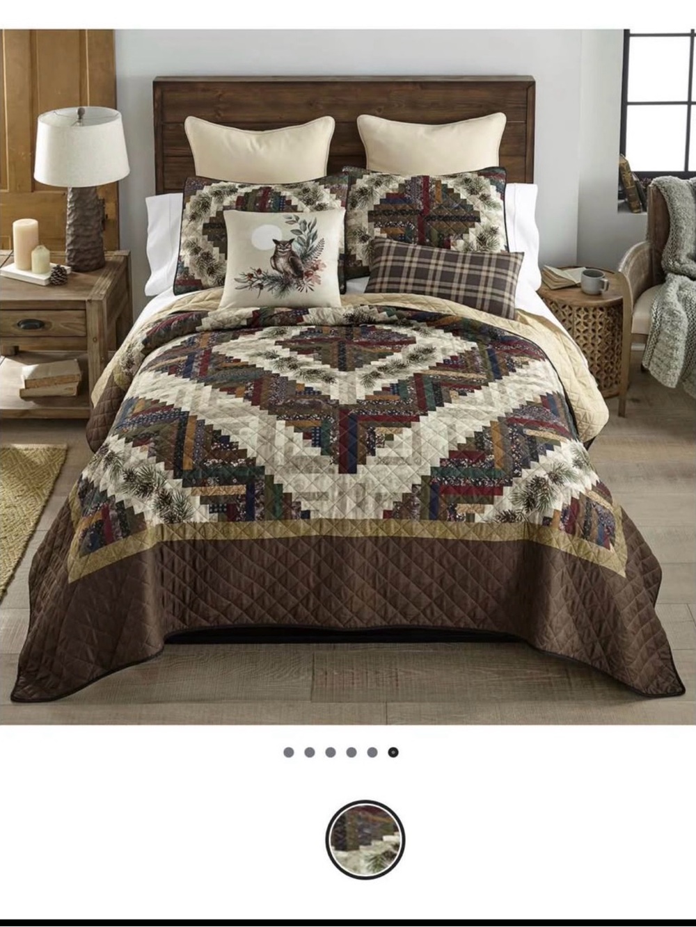 Donna Sharp Whitley Patchwork Comforter Set - Rustic Red, Brown & Blue - Picture 3 of 3